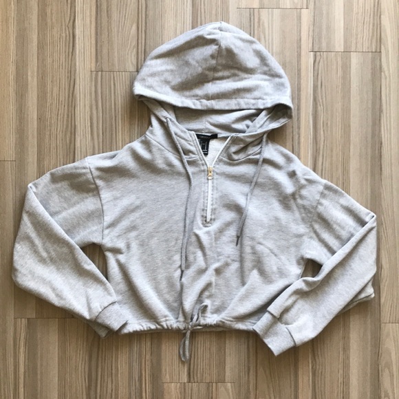 grey half zip hoodie